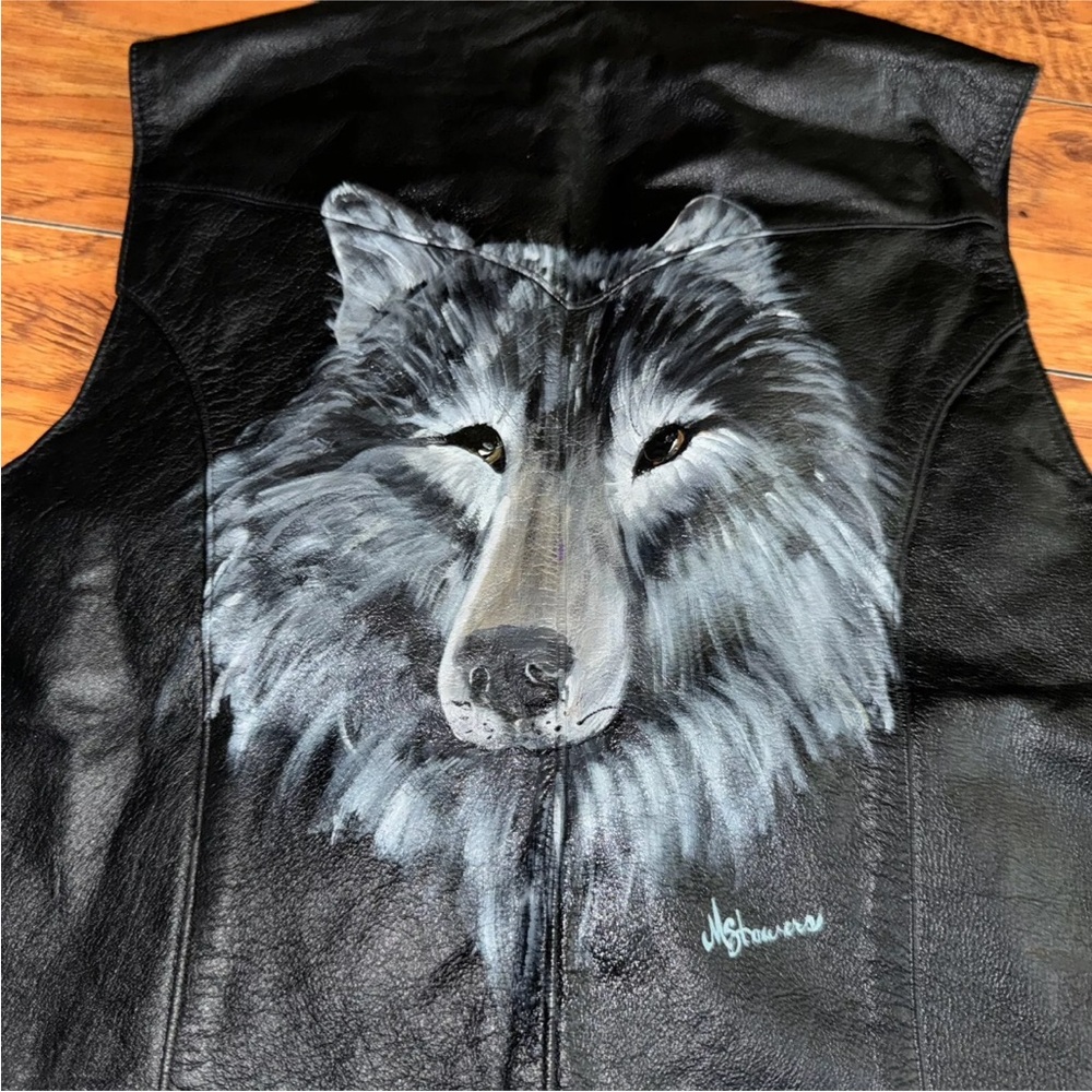 Adler Mens Leather Vest Size Small Motorcyle Sleeveless V Neck Biker Rare